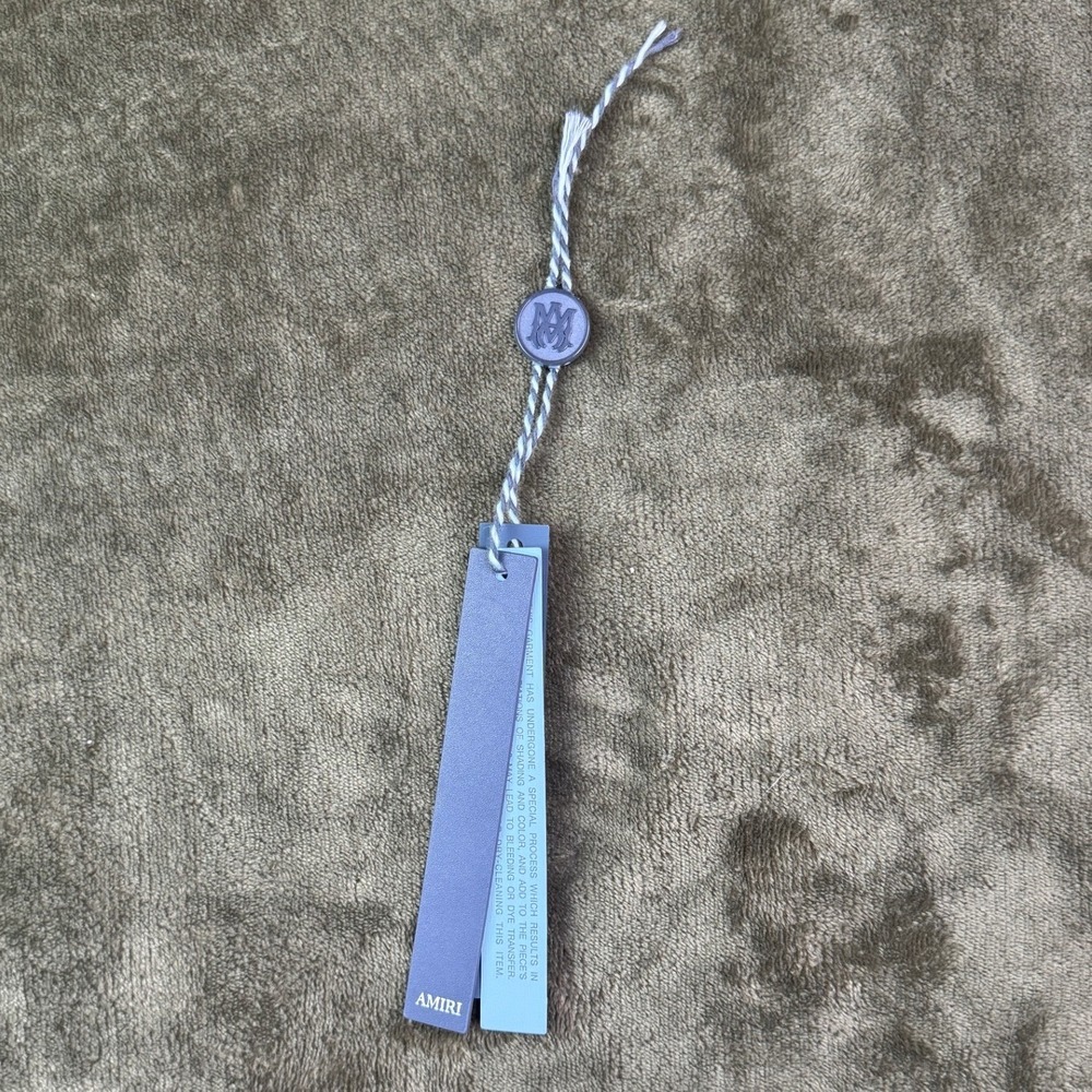 AMIRI Garment Hang Tag Swing Tag Blue Gray Luxury Clothing Replacement Authentic